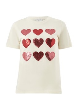 Matalan Cream Sequin Heart Mini Me T-Shirt £10