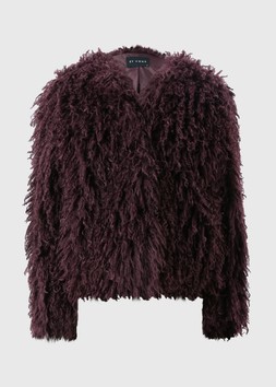 Matalan Et Vous Burgundy Mongolian Faux Fur Jacket £45