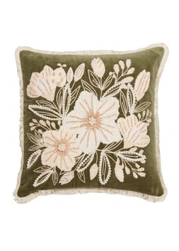 Matalan Sage Floral Embelished Cushion £15