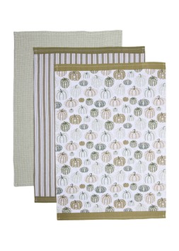 Matalan Sage Pumpkin Tea Towlel 3PK £35.50