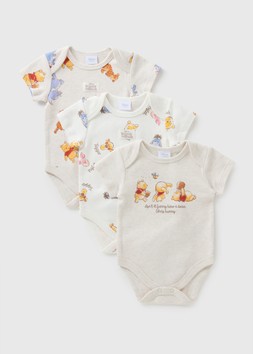 MATALAN WINNIE THE POOH 3PK VESTS CREAM £9
