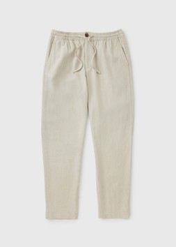 Bone Linen Blend Straight Fit Chinos £25
