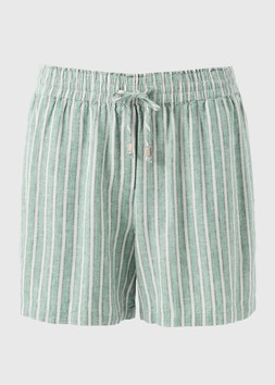 LINEN SHORT STRIPE GRNST £16