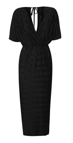 Black Plisse Batwing Midaxi Dress, £37.99