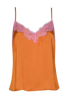 Bright Orange Lace Neck Cami Top, £23.99