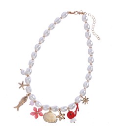 White Faux Pearl Coastal Charm Necklace, £9.99