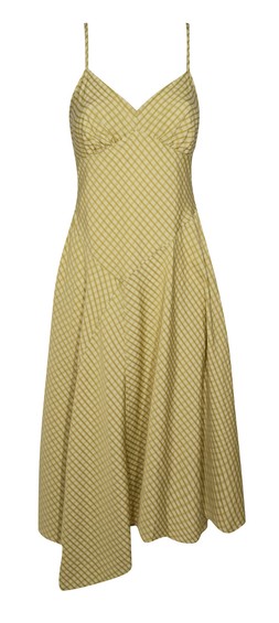 Green Asymmetric Hem V-Neck Midi Dress, £35.99