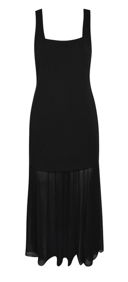 Black 2in1 A-line Semi Sheer Skirt Midi Dress, £35.99 (952609401)