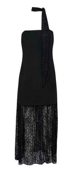 Black Lace Bandeau Midi Dress with Scarf, £39.99 (952901101)