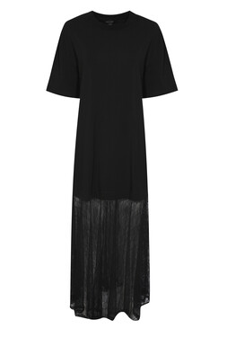 Black Lace Hem T-Shirt Midi Dress, £29.99 (954158701)