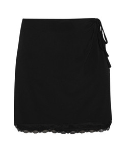 Black Lace Trim Wrap Mini Skirt, £19.99 (953132401)