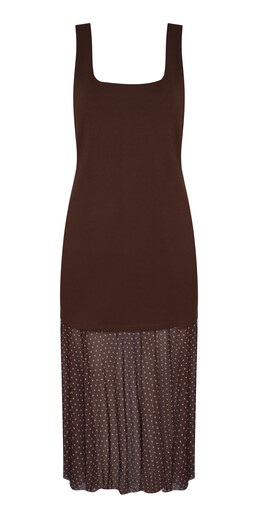 Brown 2-in-1 Polka Dot Midi Dress, £37.99 (952614129)