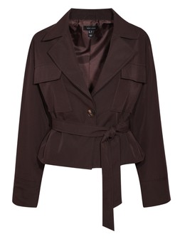 Brown Double Pocket Belted Short Belted Mac, £45.99 (948584127)