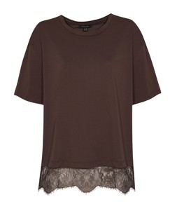 Brown Lace Hem Boxy T-Shirt, £14.99 (949579827)