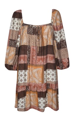 Brown Patchwork Print Smock Mini Dress, £32.99 (945104329)