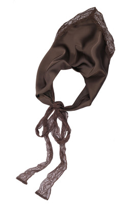 Brown Satin Lace Trimmed Scarf , £9.99 (954050727)