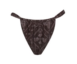 Dark Brown Bandana Pattern Tanga Bikini Bottoms £12.99