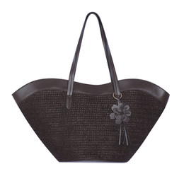 Dark Brown Curved Woven Tote Bag, £28.99 (952842627)
