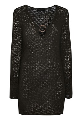Dark Brown O-Ring Crochet Beach Kaftan Dress, £29.99 (945891027)