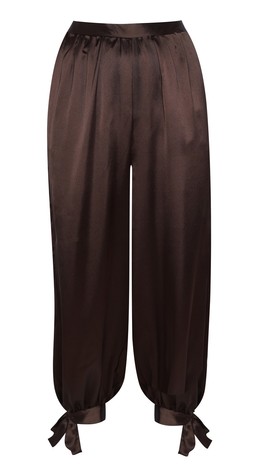 Dark Brown Tie Cuff Satin Trousers, £29.99 (953182327)