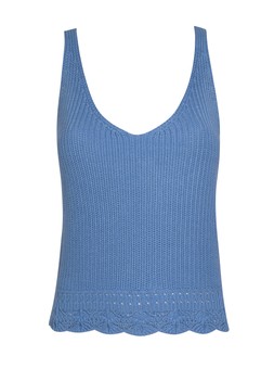 Light Blue Cotton Rich Ribbed V Neck Vest, £12.99 (943073745)