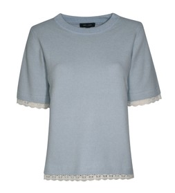 Light Blue Lace Trim Knitted T-Shirt, £26.99 (943000245)