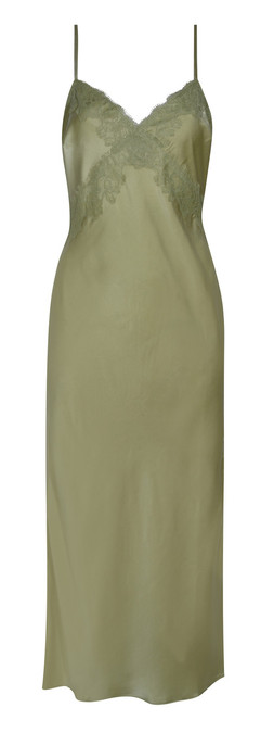 Light Green Lace Trim Slip Strappy Midi Dress £35.99 (950903831)