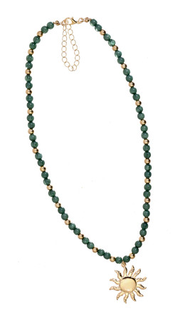 Light Khaki Beaded Sun Pendant Necklace, £8.99 (948009233)