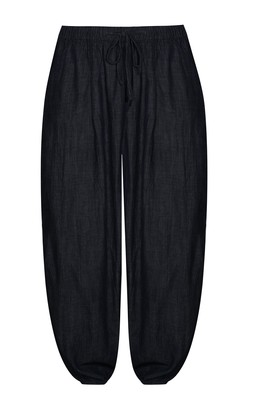 Navy Denim Tapered Balloon Leg Trousers £32.99