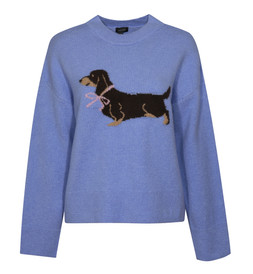 New Look Blue Sausage Dog Design Crew Neck Jumper, £18.99