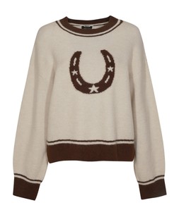 New Look Cream and Brown Horseshoe Jumper, £29.99