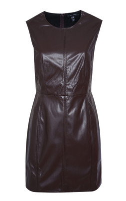 New Look Dark Brown Faux Leather Sleeveless Mini Dress, £29.99