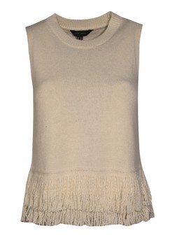 Off White Fringed Hem Cotton Rich Vest, £24.99 (942897812)