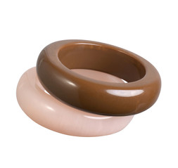 Pack of 2 Brown Chunky Circle Resin Bangle, £13.99 (945859629)