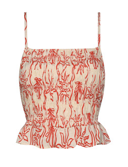 Red Sun Print Shirred Cami Beach Top £16.99