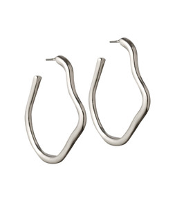Silver Tone Skinny Sculptural Hoop Earrings, £4.99 (947991892)