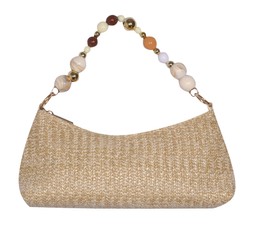Stone Raffia Look Beaded Handle Shoulder Bag, £21.99 (946130416)