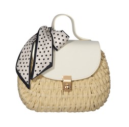 Stone Woven Wicker Crossbody Bag with Scarf, £24.99 (946659416)