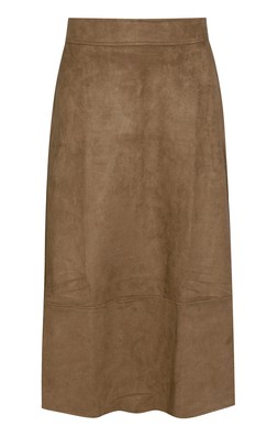 Tan Faux Suede A Line Midi Skirt, £37.99 (939497318)