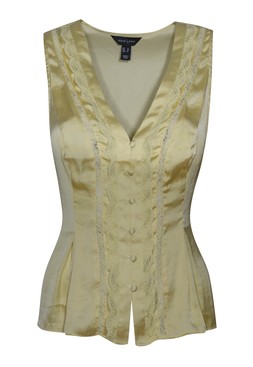 Yellow Satin Lace Trim Top, £27.99 (945680386)