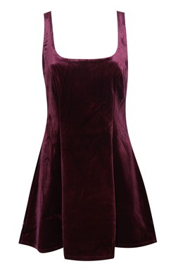 Burgundy Velvet Fit and Flare Mini Dress, £29.99 (934187767)