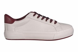 Cream Burgundy Contrast Faux Leather Lace Up Trainers, £29.99 (936666012)