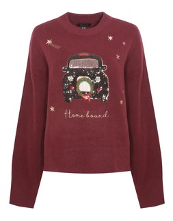 Dark Red Home Bound Taxi Christmas Jumper £27.99 (924212569)