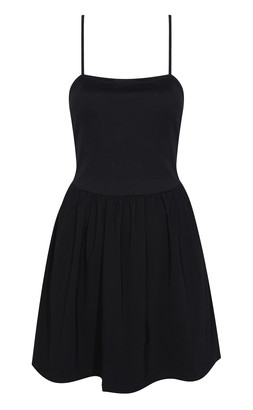 Girls Black Square Neck Full Skirt School Dress, £16.99 (923253801)
