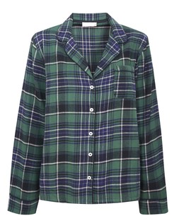 Green Woven Check Pattern Revere Collar Pyjama Set, £29.99, Top