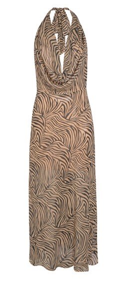 New Look Brown Metallic Zebra Print Halter Neck Dress £47.99