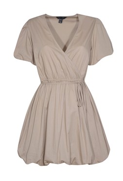 New Look Camel Puffball Hem Wrap Mini Dress £31.99