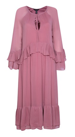 New Look Pink Ruffle Trim Chiffon Midi Dress £37.99