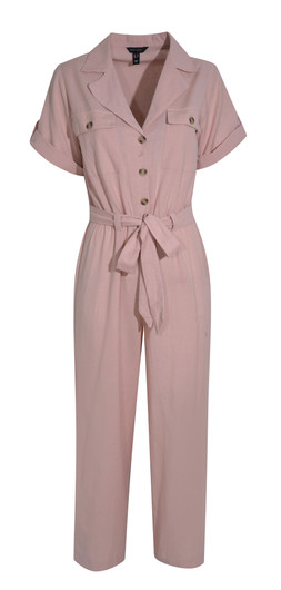 New Look Pink Short Sleeve Belted Jumpsuit £35.99
