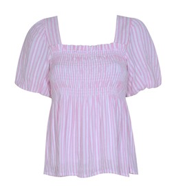 Pink Candy Stripe Shirred Square Neck Top, £22.99 (924799479)